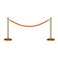 Montour Line Stanchion Post and Rope Kit Pol.Brass, 2 Crown Top 1 Gold Rope C-Kit-2-PB-CN-1-PVR-GD-PB